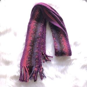Multi colored long knit scarf